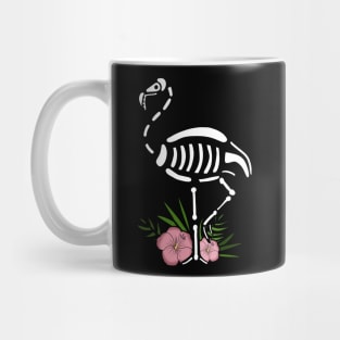 Cute Flamingo Skull Floral Tropical Mug